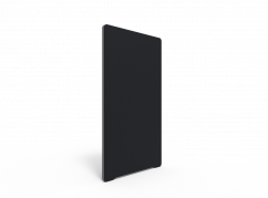 Edge skærmvæg 100x180cm sort med grå liste