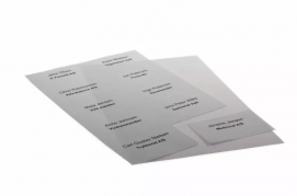 Etiketter til navneskilte p&aring; A4 ark, 51 x 90 mm, 100% genbrugspapir