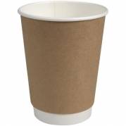 Gastro-Line Kaffebæger pap med PE-belægning Double Wall 28cl brun