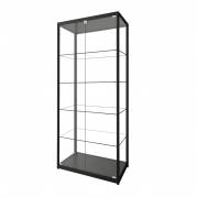 Glasvitrine med 4 flytbare hylder 180x80x40cm med lås sort