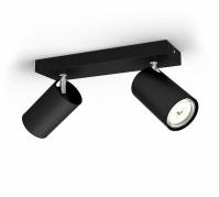 Philips KOSIPO loft og vægspot 2xNW 230V sort