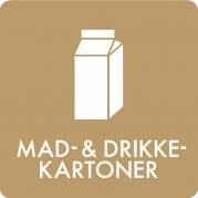 Piktogram 12x12cm med teksten: MAD- & DRIKKE-KARTONER