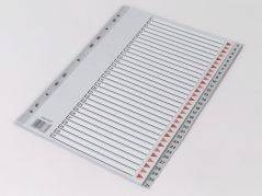 Q-line plastregister A4 med kartonforblad grå 1-31