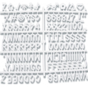 Securit bogstavssæt med 256 bogstaver i hvid akryl