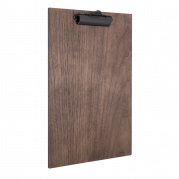 Securit Walnut menuholder med metalclip A4 valnød