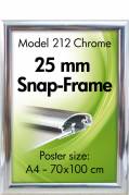 Snapramme 50x70cm med 25mm krom aluminium ramme