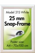 Snapramme 70x100cm med 25mm hvid aluminium ramme