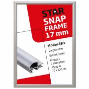 Snapramme A4 med 17mm s&oslash;lv aluminium ramme