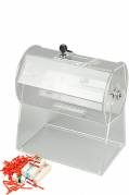 Tombola tromle med l&aring;s 30,8x19,1x31,8cm klar akryl