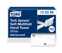Tork Xpress H2 Premium h&aring;ndkl&aelig;deark W-fold 120398 hvid