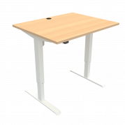 ConSet 501-33 hæve-sænke bord 100x80cm bøg med hvidt stel