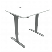 ConSet 501-33 hæve-sænke bord 100x80cm hvid med sølv stel