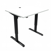 ConSet 501-33 hæve-sænke bord 100x80cm hvid med sort stel