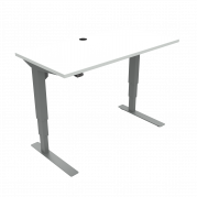 ConSet 501-37 hæve-sænke bord 120x60cm hvid med sølv stel