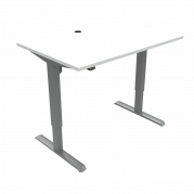 ConSet 501-33 hæve-sænke bord 120x80cm hvid med sølv stel