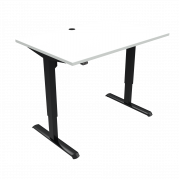 ConSet 501-33 hæve-sænke bord 120x80cm hvid med sort stel