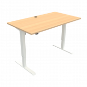ConSet 501-33 hæve-sænke bord 140x80cm bøg med hvidt stel