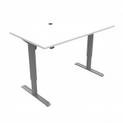 ConSet 501-33 hæve-sænke bord 140x80cm hvid med sølv stel