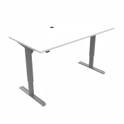 ConSet 501-33 hæve-sænke bord 160x80cm hvid med sølv stel