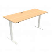 ConSet 501-33 h&aelig;ve-s&aelig;nke bord 180x80cm b&oslash;g med hvidt stel