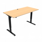 ConSet 501-33 hæve-sænke bord 180x80cm bøg med sort stel