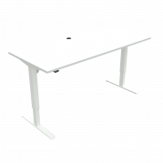 ConSet 501-33 h&aelig;ve-s&aelig;nke bord 180x80cm hvid med hvidt stel