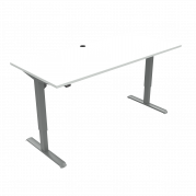 ConSet 501-33 hæve-sænke bord 180x80cm hvid med sølv stel