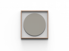Lintex A01 circle glastavle i ramme 100x100cm Shy, grå
