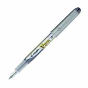 Pilot V-Pen Silver fyldepen med hætte blå