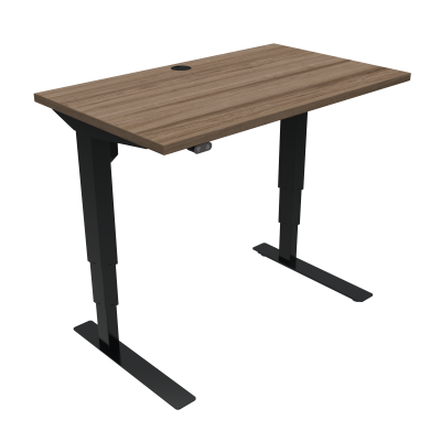 ConSet 501-37 hæve-sænke bord 100x60cm valnød med sort stel