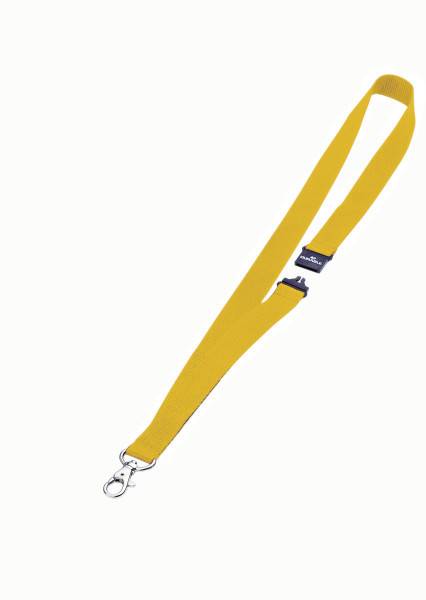 Durable tekstilhalsbånd med sikkerhedslås i nylon gul