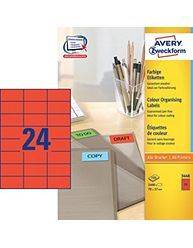 Avery 3448 farvede etiketter 70x37mm rød