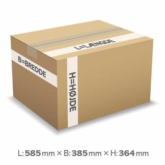 Master'In bølgepapkasse 82 liter 7mm 585x385x364mm