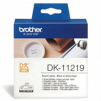 Brother runde udstansede papiretiketter 12mm DK11219