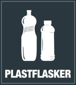 Piktogram 15x15cm selvklæbende PLASTFLASKER hvid