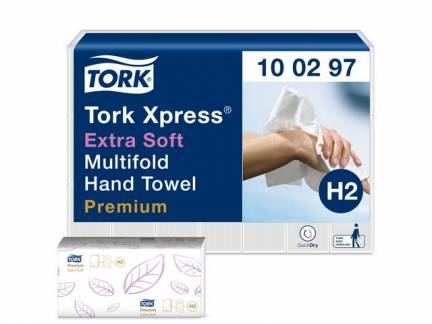 Tork Xpress Extra Soft Multifold H2 håndklædeark 2-lags 100297 hvid