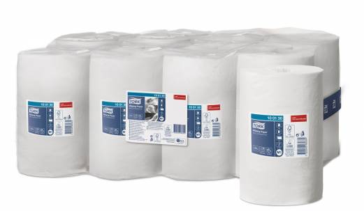 Tork aftørringpapir Standard M1 uden hylse Mini 1-lags 100130 hvid