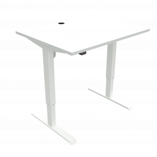 ConSet 501-33 hæve-sænke bord 100x80cm hvid med hvidt stel