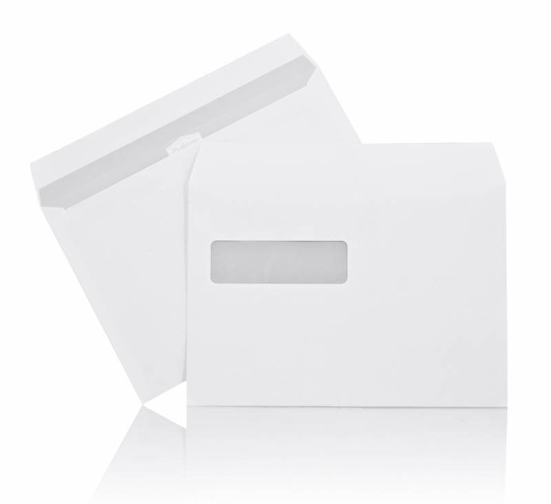 Konvolut C5 Mailman 90g med rude - opret klap, hvid
