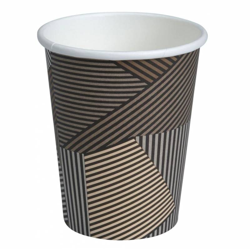 Gastro kaffebæger Lines 13,6cm Ø9cm 48cl PE/pap brun