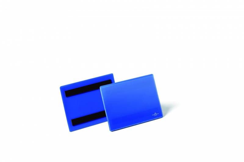 Durable lagerlomme med magnet A6 tværformat blå