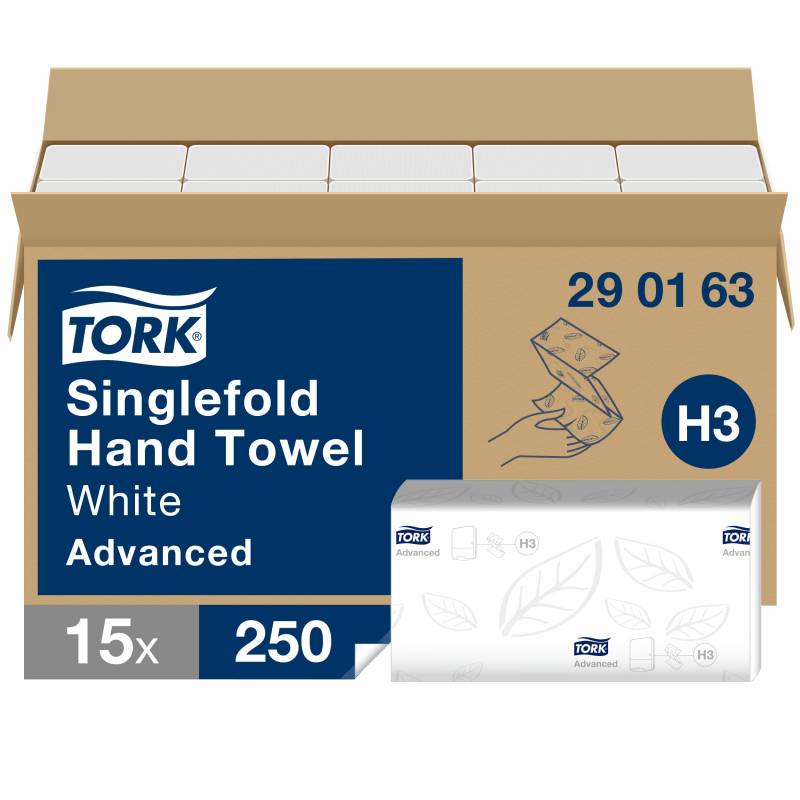 Tork Soft Singlefold håndklædeark 2-lag One-Stop H3 290163 hvid