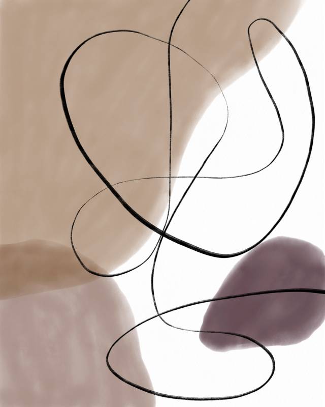 Plakat Lines 21x30cm beige