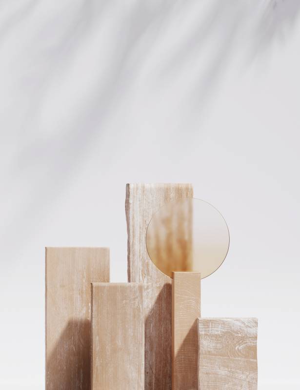 Plakat Wooden Blocks 30X40Cm Beige