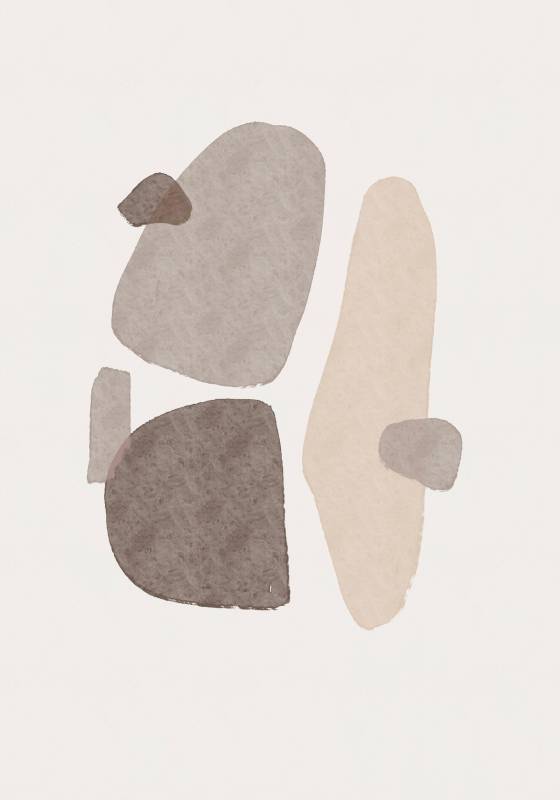 Plakat Shapes 21x30cm beige
