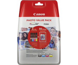 Canon CLI-551XL original multipak multifarve incl 50 ark papir