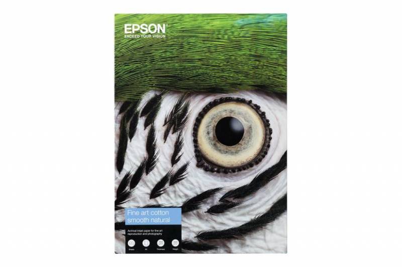 Epson Fine Art Cotton Smooth Natural A3+ plotterpapir 25 ark hvid