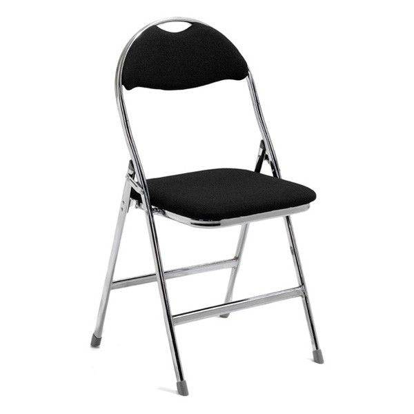 Ark klapstol med stofbetræk på sæde og ryg sort