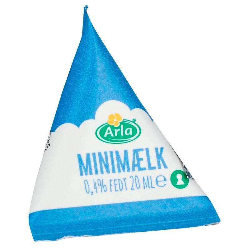 Arla minimælk i trekantet 20ml brik 0,4% fedt