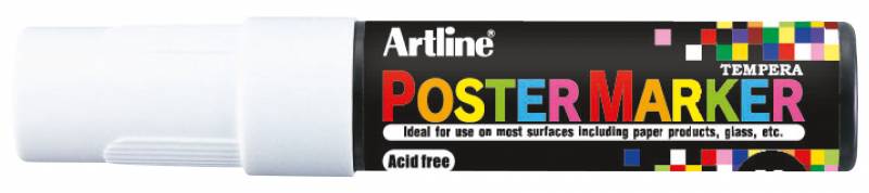 Artline Poster Marker med 12mm rund spids hvid